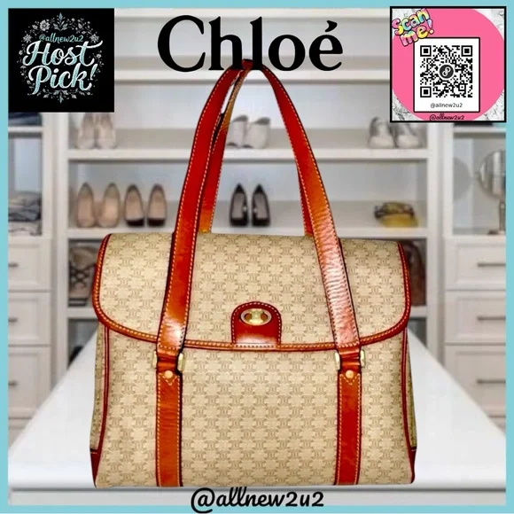 CELINE Vintage Macadam Top handle Bag with COA - Picture 1 of 17